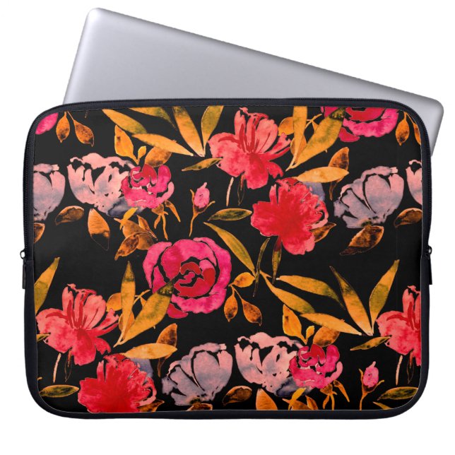 Watercolor seamless pattern with simple hand drawn laptop sleeve (Front)