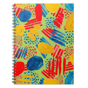 Watercolor seamless pattern with simple hand drawn notebook