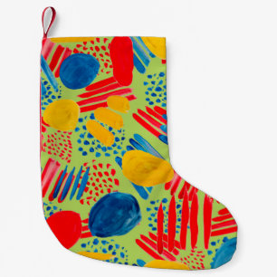 Watercolor seamless pattern with simple hand drawn small christmas stocking