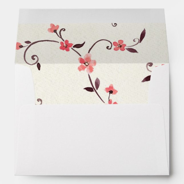 Watercolor seamless pattern with styled spring envelopes (Back (Bottom))
