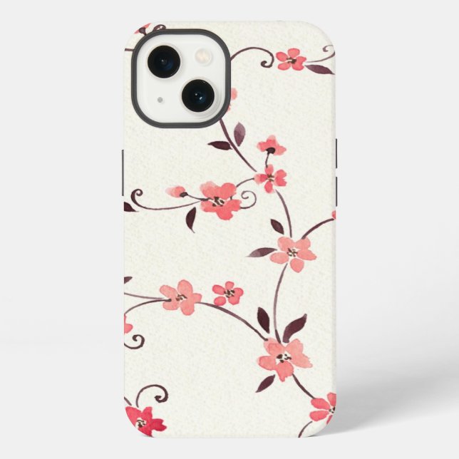 Watercolor seamless pattern with styled spring iPhone case (Back)