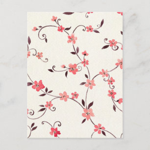 Watercolor seamless pattern with styled spring postcard