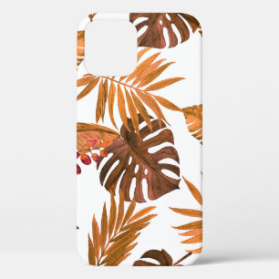 Watercolor seamless pattern with tropical leaves a iPhone 12 case