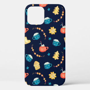 Watercolor seamless pattern with Xmas gingerbreads iPhone 12 Case