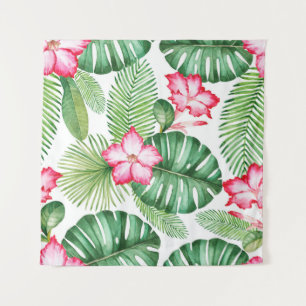 Watercolor seamless tropical pattern tapestry
