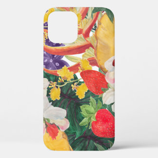WAtercolor seamless tropical pattern with exotic f iPhone 12 Case