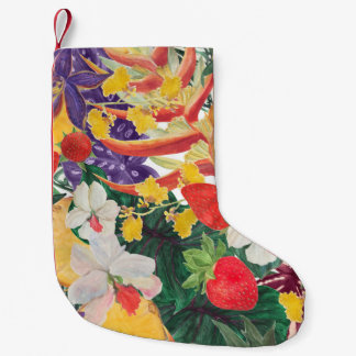 WAtercolor seamless tropical pattern with exotic f Small Christmas Stocking