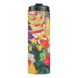WAtercolor seamless tropical pattern with exotic f Thermal Tumbler