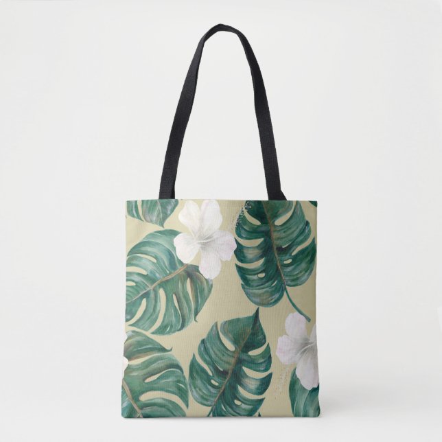 Watercolor seamless tropical pattern with exotic p tote bag (Front)