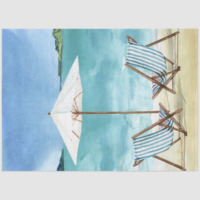 Watercolor Seascapes Series Design 1 Tissue Paper (Front)