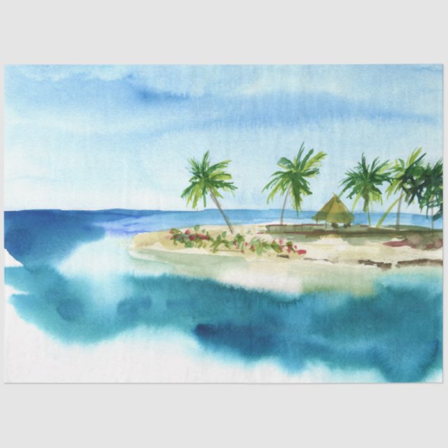 Watercolor Seascapes Series Design 2 Tissue Paper (Front)