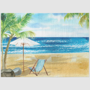 Watercolor Seascapes Series Design 4 Tissue Paper