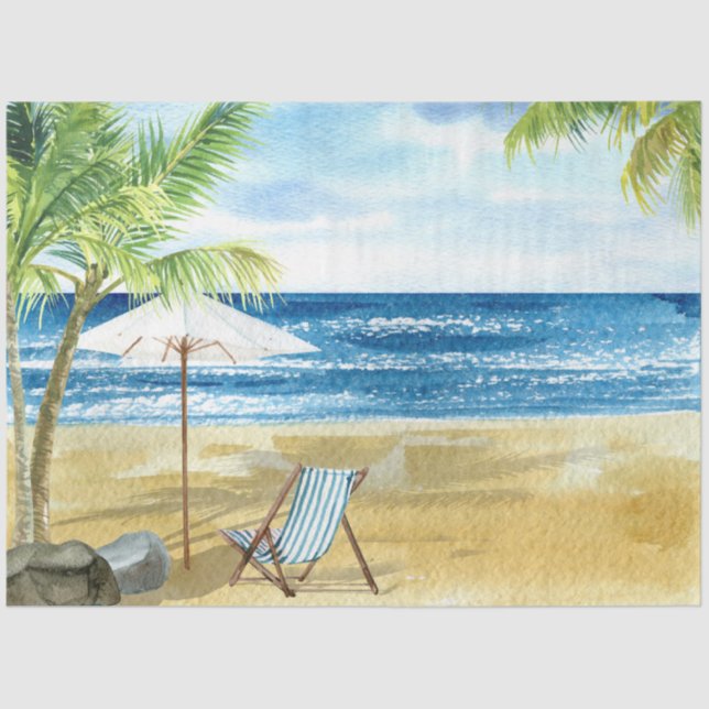 Watercolor Seascapes Series Design 4 Tissue Paper (Front)