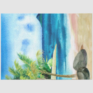 Watercolor Seascapes Series Design 5 Tissue Paper