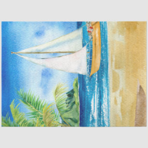 Watercolor Seascapes Series Design 6 Tissue Paper