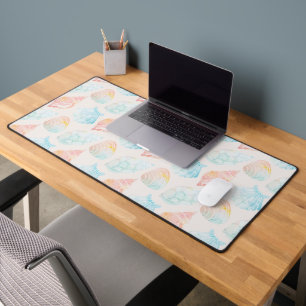 Watercolor Seashell Desk Mat