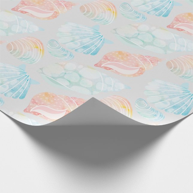 Watercolor Seashell Wrapping Paper (Corner)