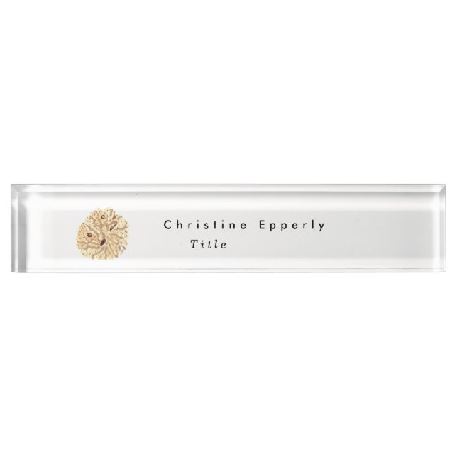 Watercolor Seashells Beach House Vacation Rental Nameplate (Front)