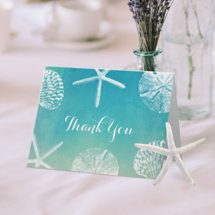 Watercolor Seashells Beach WeddingThank You Thank You Card