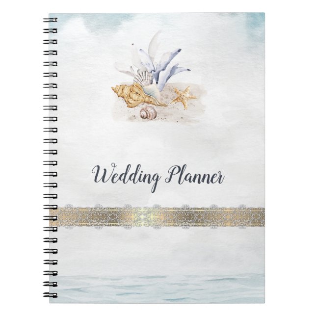 Watercolor Seashells,Sea  Notebook (Front)