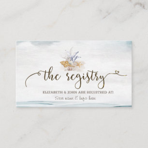 Watercolor Seashells,Sea Registry  Enclosure Card