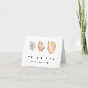 Watercolor Seashells Thank You Greeting Card