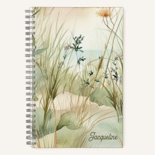 Watercolor Seaside Ocean Beach Landscape  Notebook