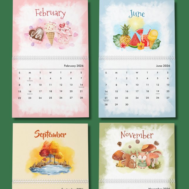 Watercolor seasons Calendar (Creator Uploaded)