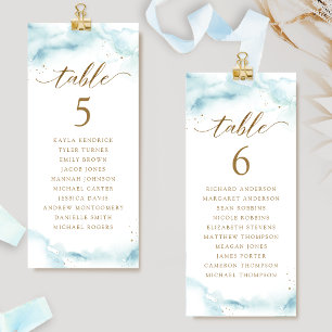 Watercolor Seating Plan Cards with Guest Names