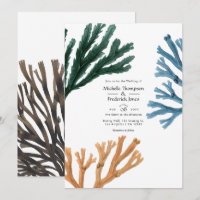 Watercolor Seaweed Beach Themed Wedding