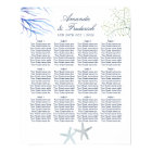 Watercolor Seaweed Beach Wedding Seating Chart