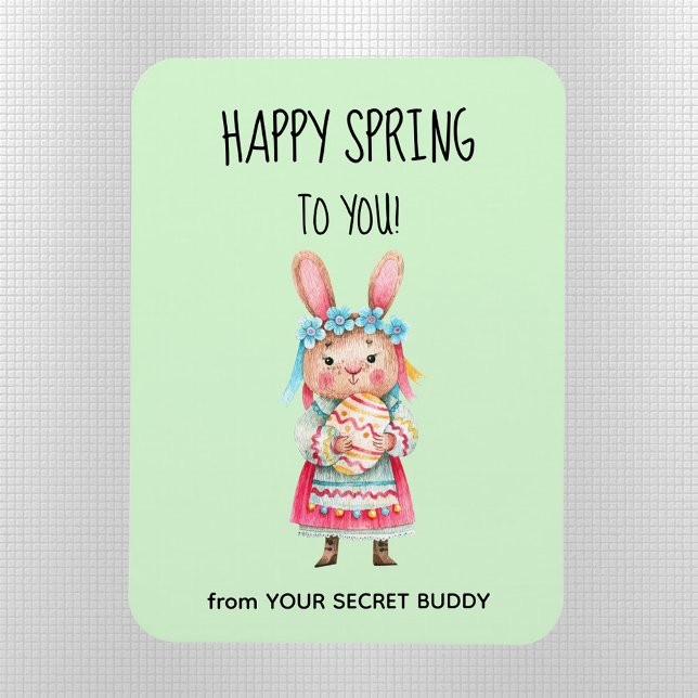 Watercolor Secret Buddy Happy Spring Flexible Magnet (Creator Uploaded)