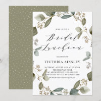 Watercolor Seeded Eucalyptus Bridal Luncheon