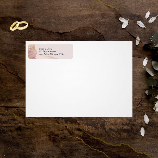 Watercolor Seraphina Pink and Gold Address Sticker (Creator Uploaded)