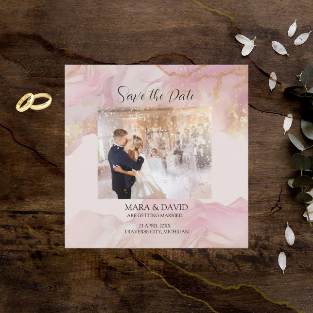 Watercolor Seraphina Pink and Gold Wedding Invite  (Creator Uploaded)
