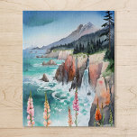 Watercolor Serene Coastal Landscape Wildflower<br><div class="desc">Relax and unwind with this serene jigsaw puzzle featuring a watercolor coastal landscape and vibrant wildflowers. Escape to the calming beauty of the coast as you piece together this peaceful scene,  perfect for puzzle enthusiasts and nature lovers alike!</div>