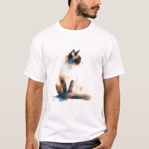 Watercolor Serenity Cat Tee – Peace in Every Purr 