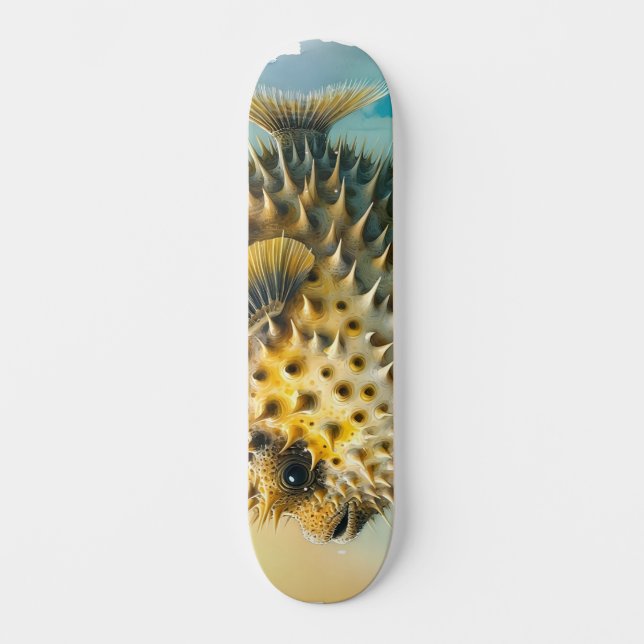 Watercolor Series: Blowfish Skateboard (Front)