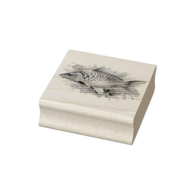 Watercolor Series: Carp Rubber Stamp (Stamp)