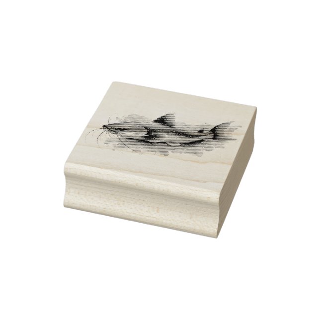 Watercolor Series: Catfish Rubber Stamp (Stamp)