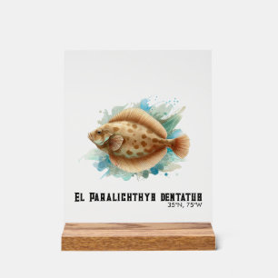 Watercolor Series: Flounder/Flatfish Acrylic Sign