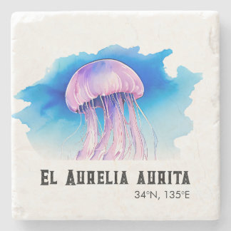 Watercolor Series: Jellyfish 2 Stone Coaster