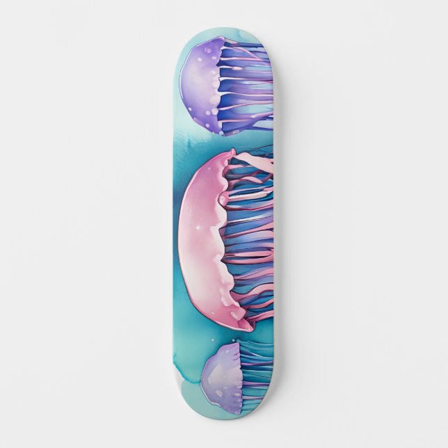 Watercolor Series: Jellyfish Skateboard (Front)