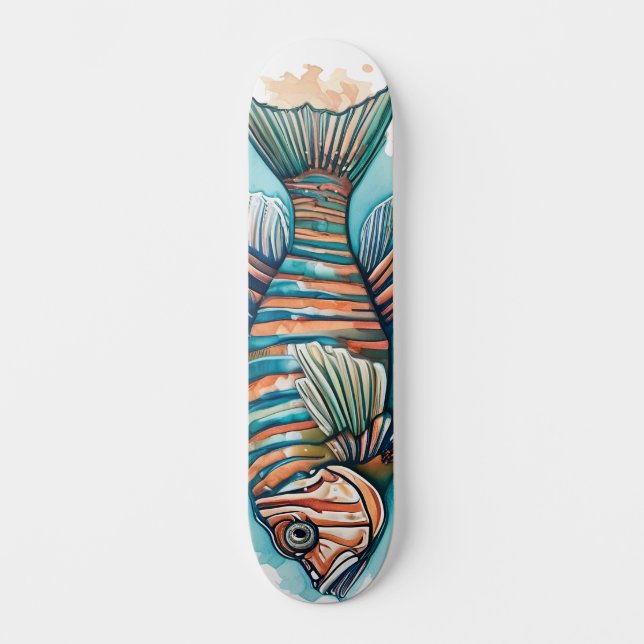 Watercolor Series: Lionfish Skateboard (Front)