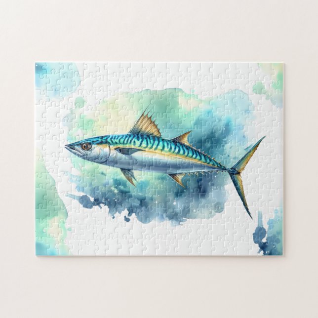 Watercolor Series: Mackerel Jigsaw Puzzle (Horizontal)