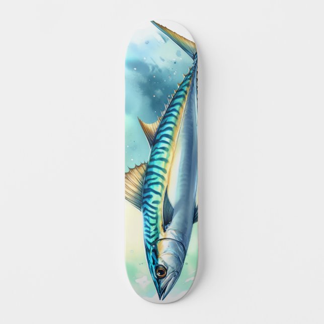 Watercolor Series: Mackerel Skateboard (Front)