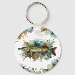Watercolor Series: Pike Key Ring