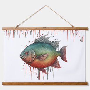 Watercolor Series: Piranha Hanging Tapestry