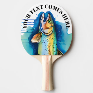 Watercolor Series: Trout/Salmon Ping Pong Paddle