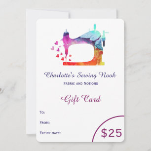 Watercolor Sewing Gift Certificate